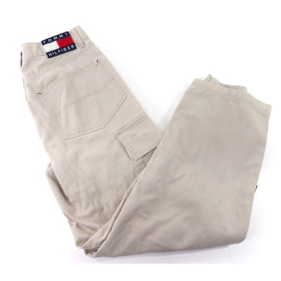 October Sale..Buy 1 Get 1 1/2 OFF.. Tommy Hilfiger Tan Cargo Pants 32 X 32 - Picture 1 of 5